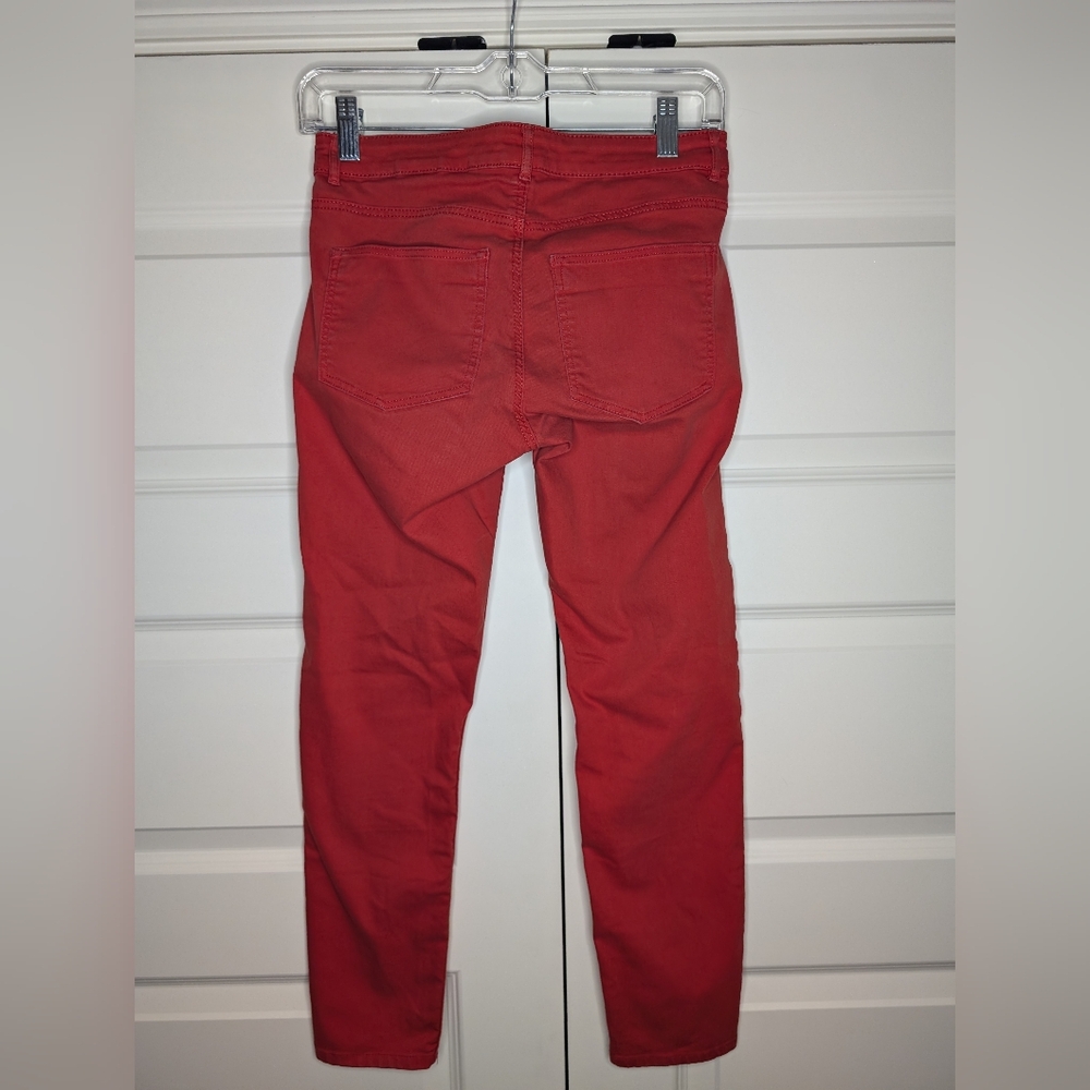 H&M Womens US 6 Skinny Red Jean Preowned - Picture 2 of 11